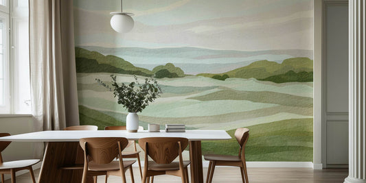 Gentle Hills Panorama Peel and Stick Wall Mural Sample - Landscape, Neutral, Mural