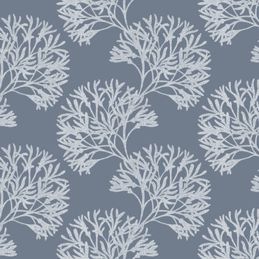 Leaf pattern on a blue background