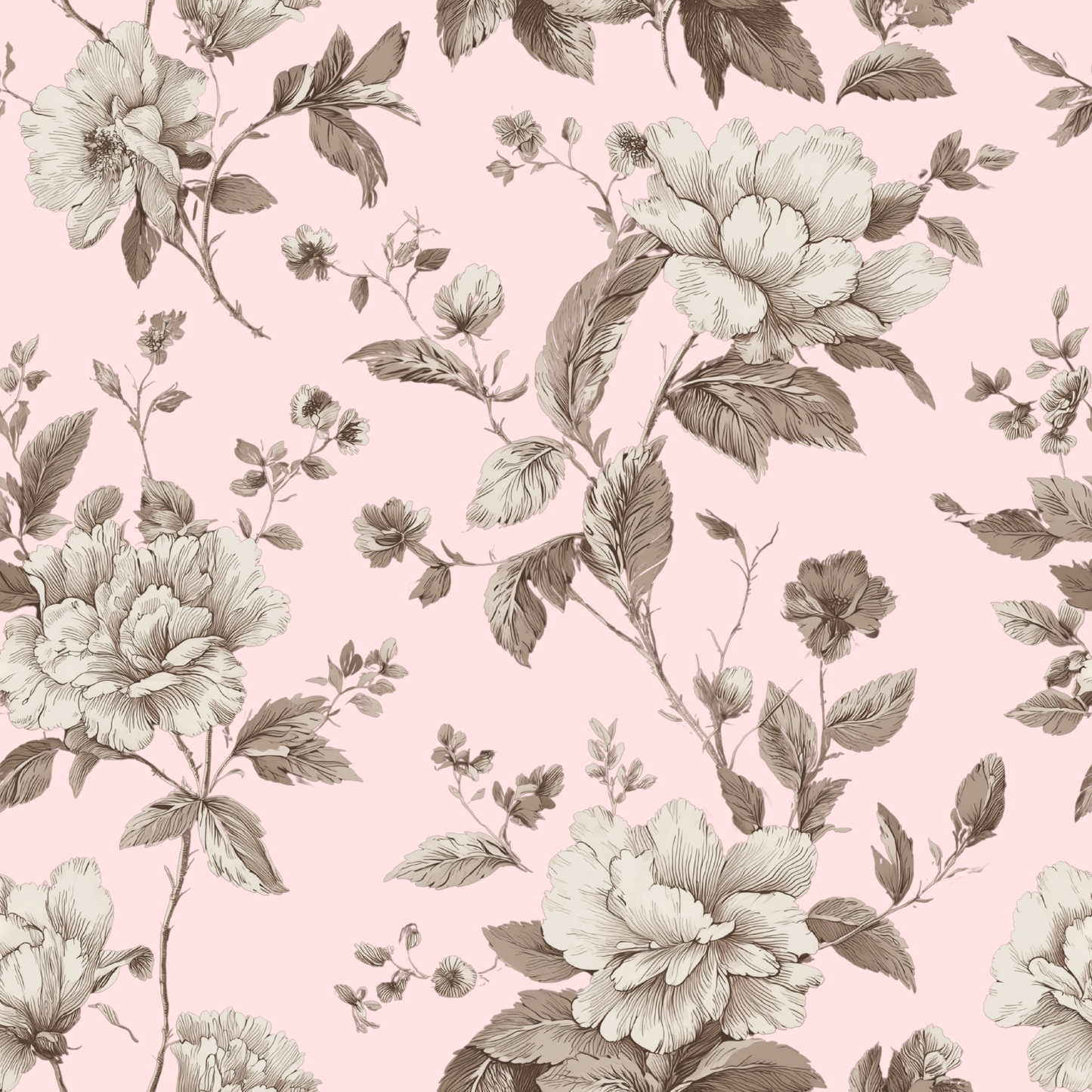 Grandmillennial Noir Botanical Peel and Stick Wallpaper Sample