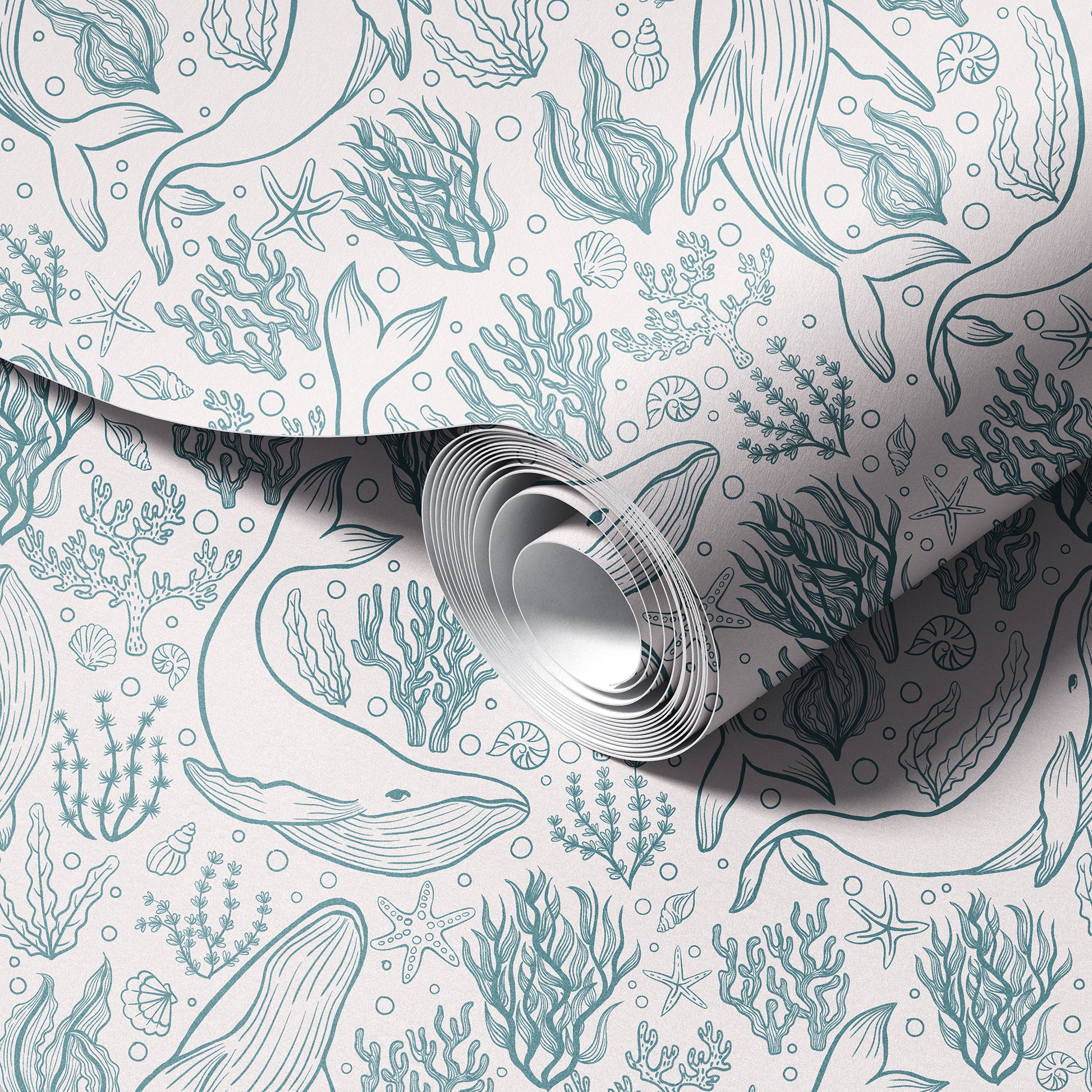 Humpback Whale Line Art Wallpape.