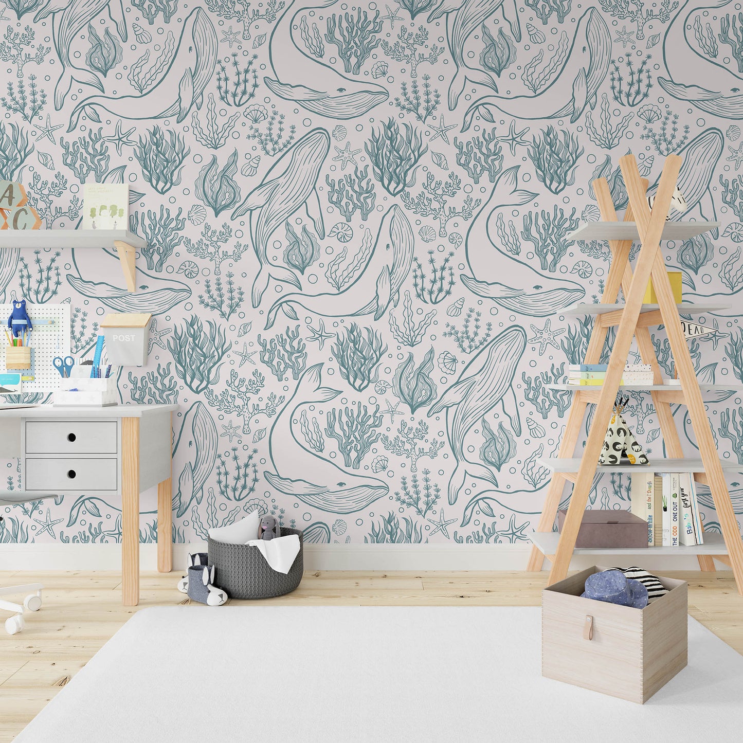 Humpback Whale Line Art Wallpaper