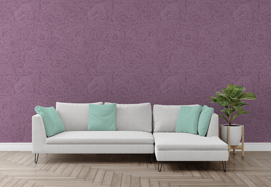 Peony in Lavender Wallpaper