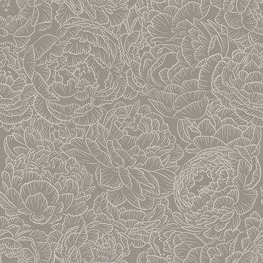 Peony in Greige Wallpaper
