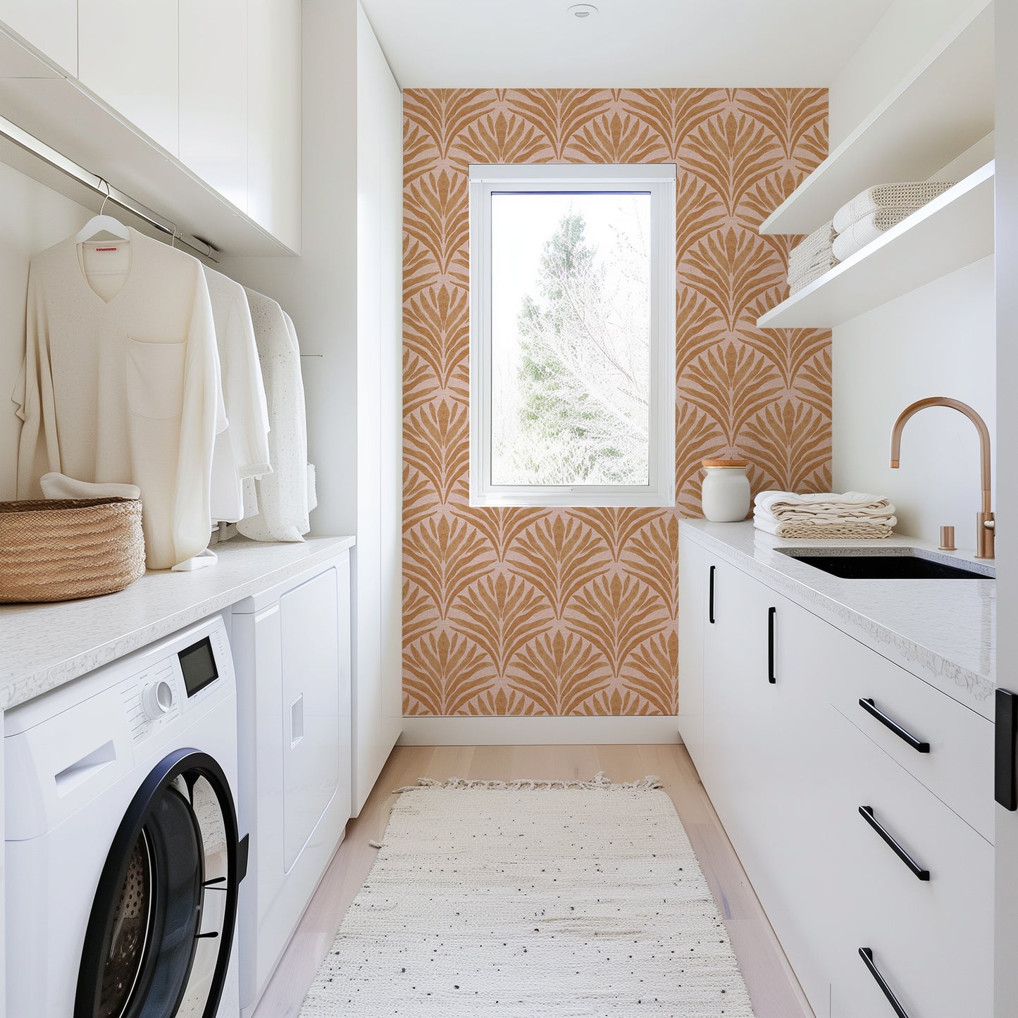 Boho Canopy peel and stick wallpaper room mockup
