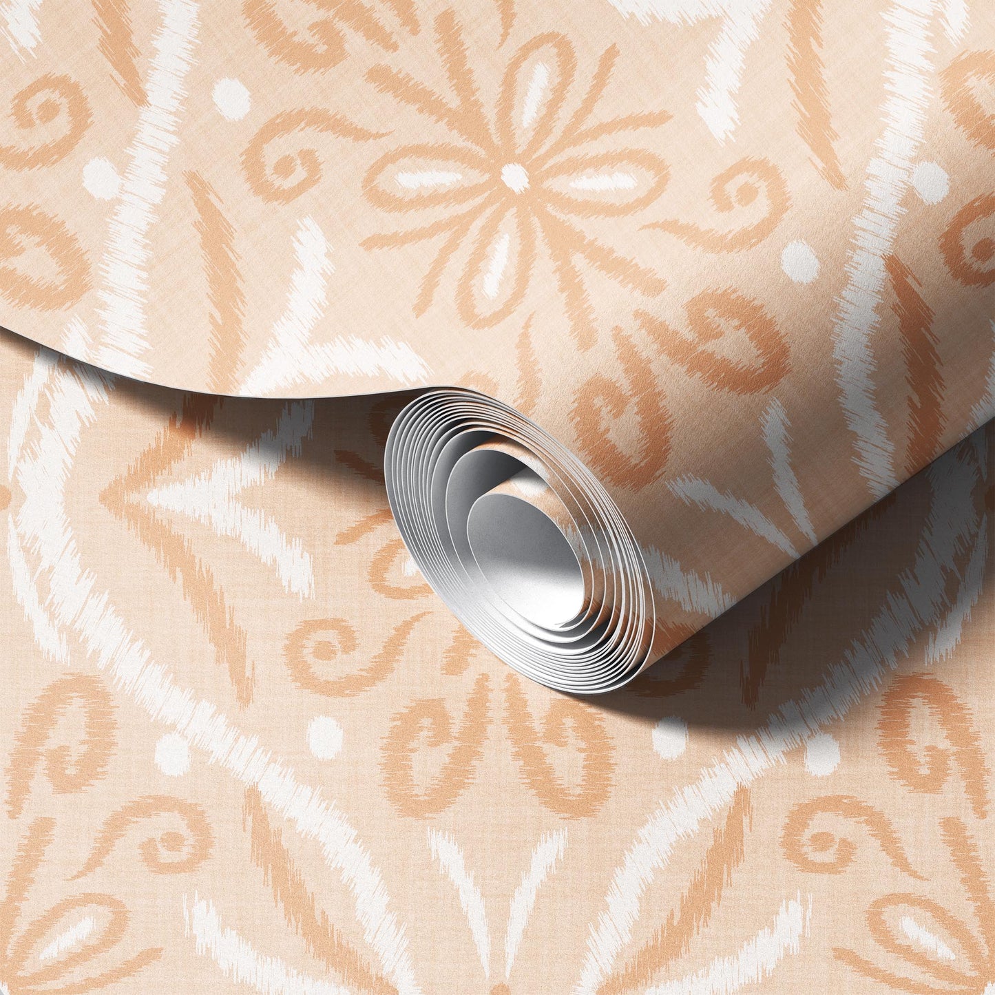 Ikat Beige Cream Wallpaper