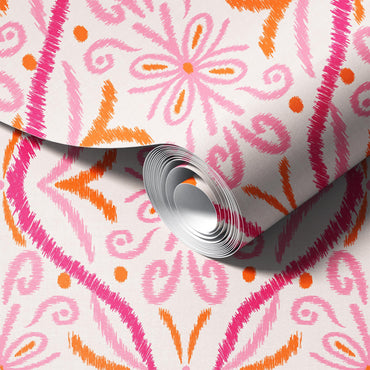 Ikat Pink Wallpaper