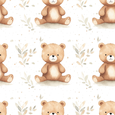Teddy Bear peel and stick wallpaper pattern detail