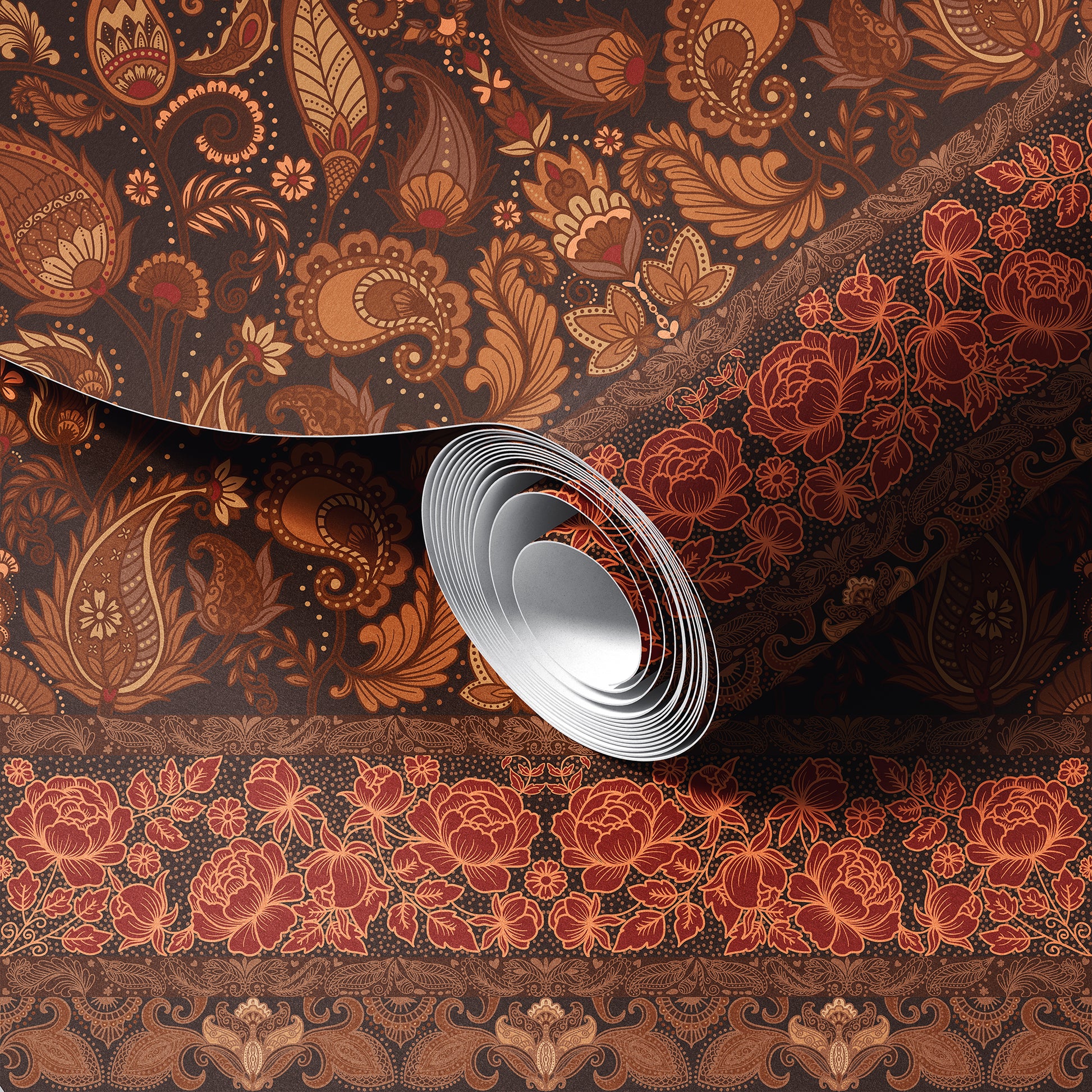 Indonesian Batik Paisley Wallpaper.