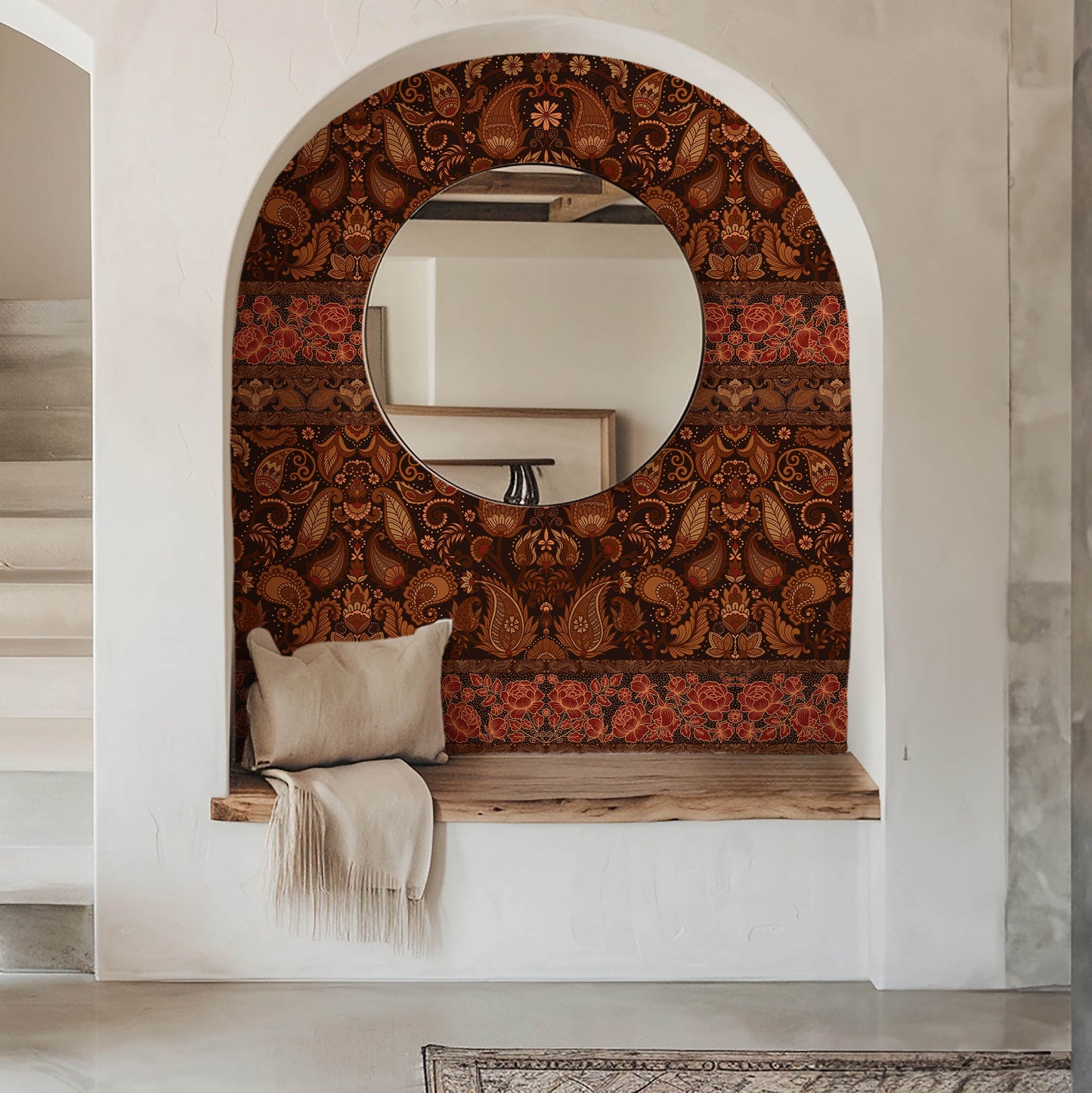 Indonesian Batik Paisley Wallpaper.