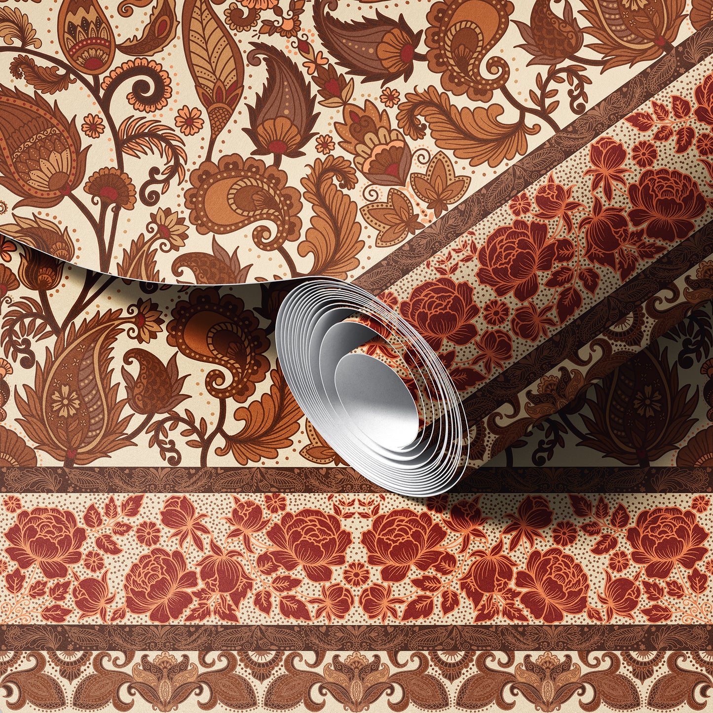Indonesian Batik Paisley Wallpaper.