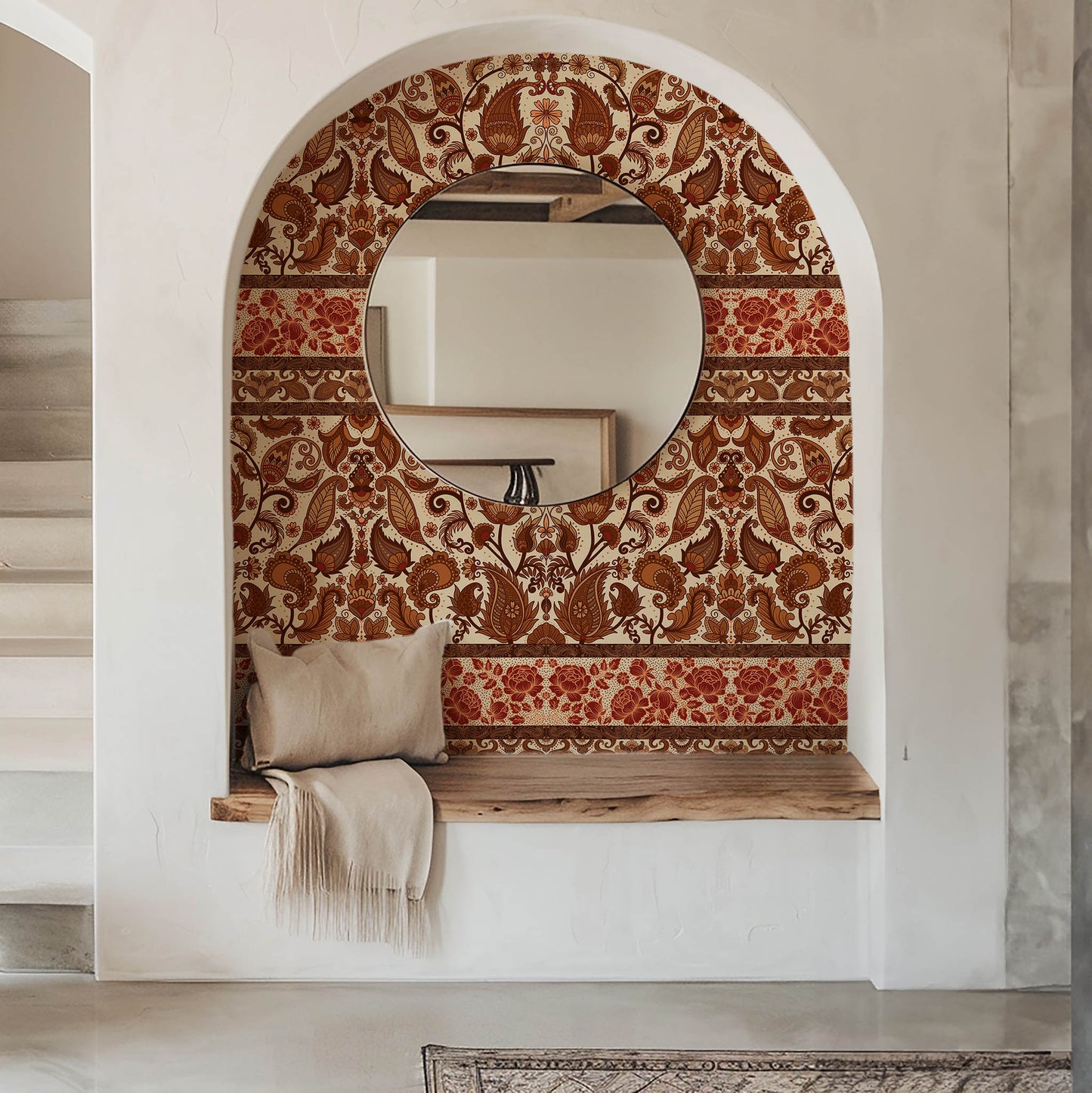 Indonesian Batik Paisley Wallpaper.