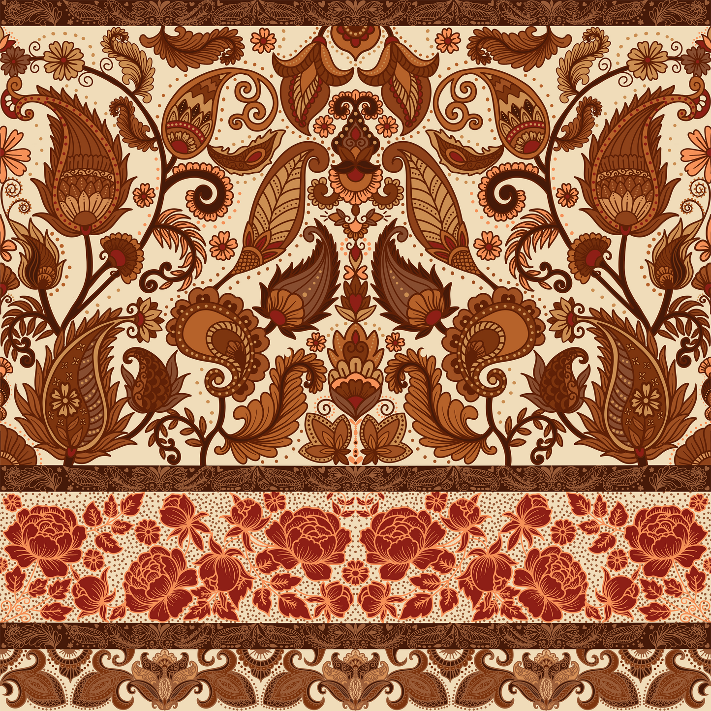 Indonesian Batik Paisley Wallpaper.
