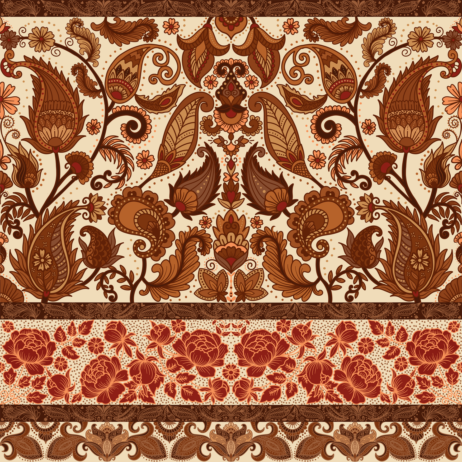 Indonesian Batik Paisley Wallpaper.