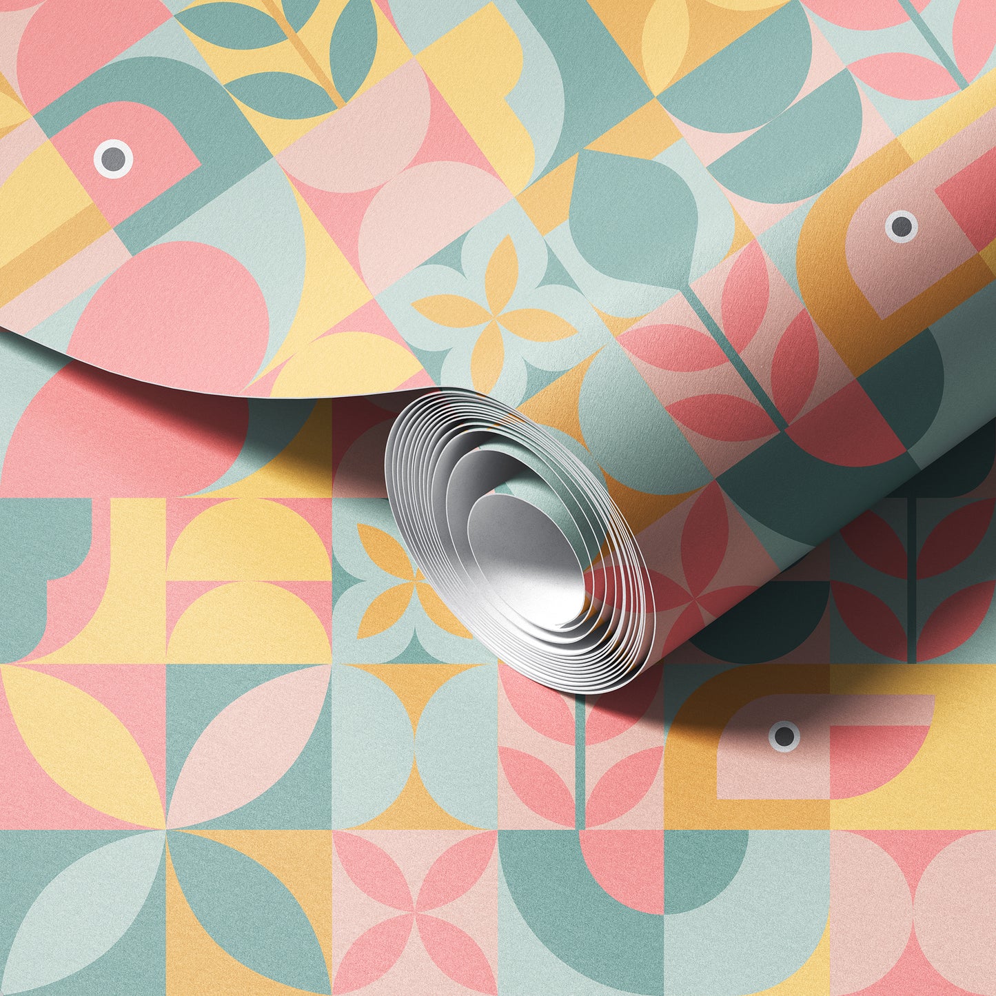 Jungle Joy Adorable Geometric Wallpaper.