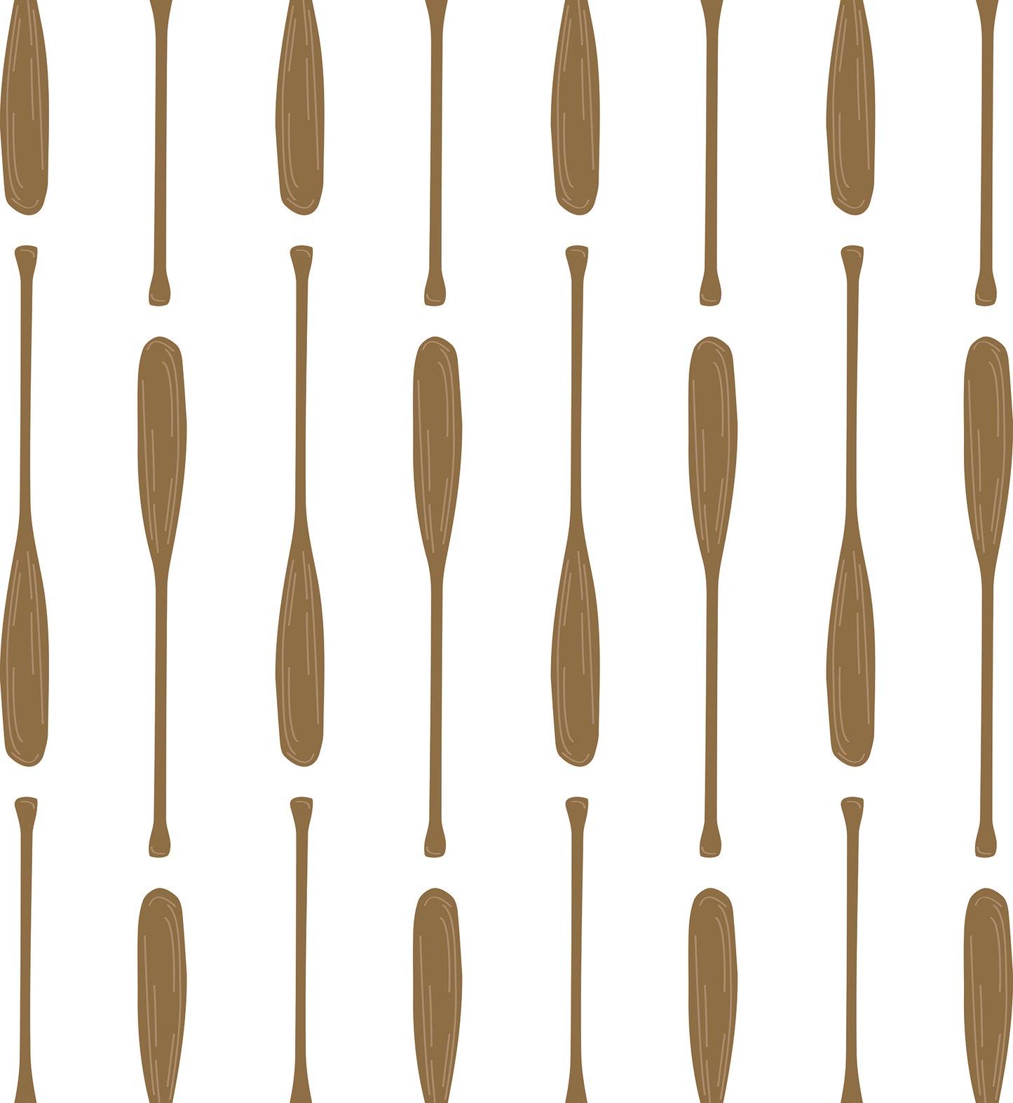 Pattern of wooden oars on a white background