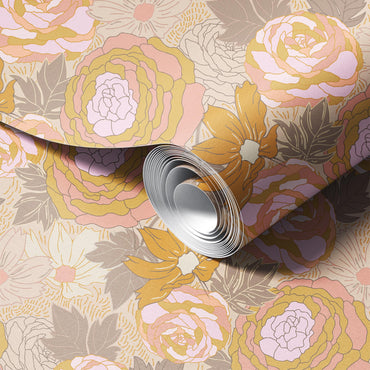 Large Floral Light Wallpaper