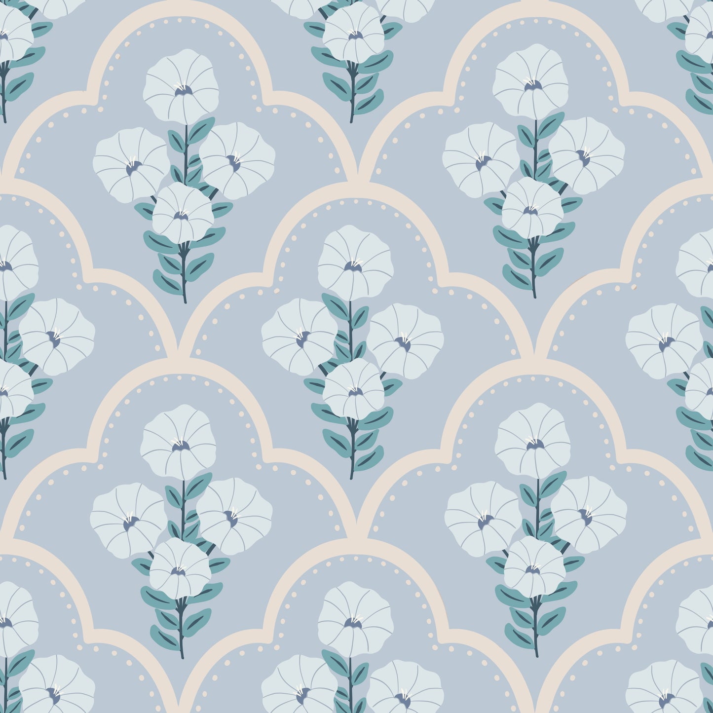 Mallow Bindweed Light Blue Wallpaper