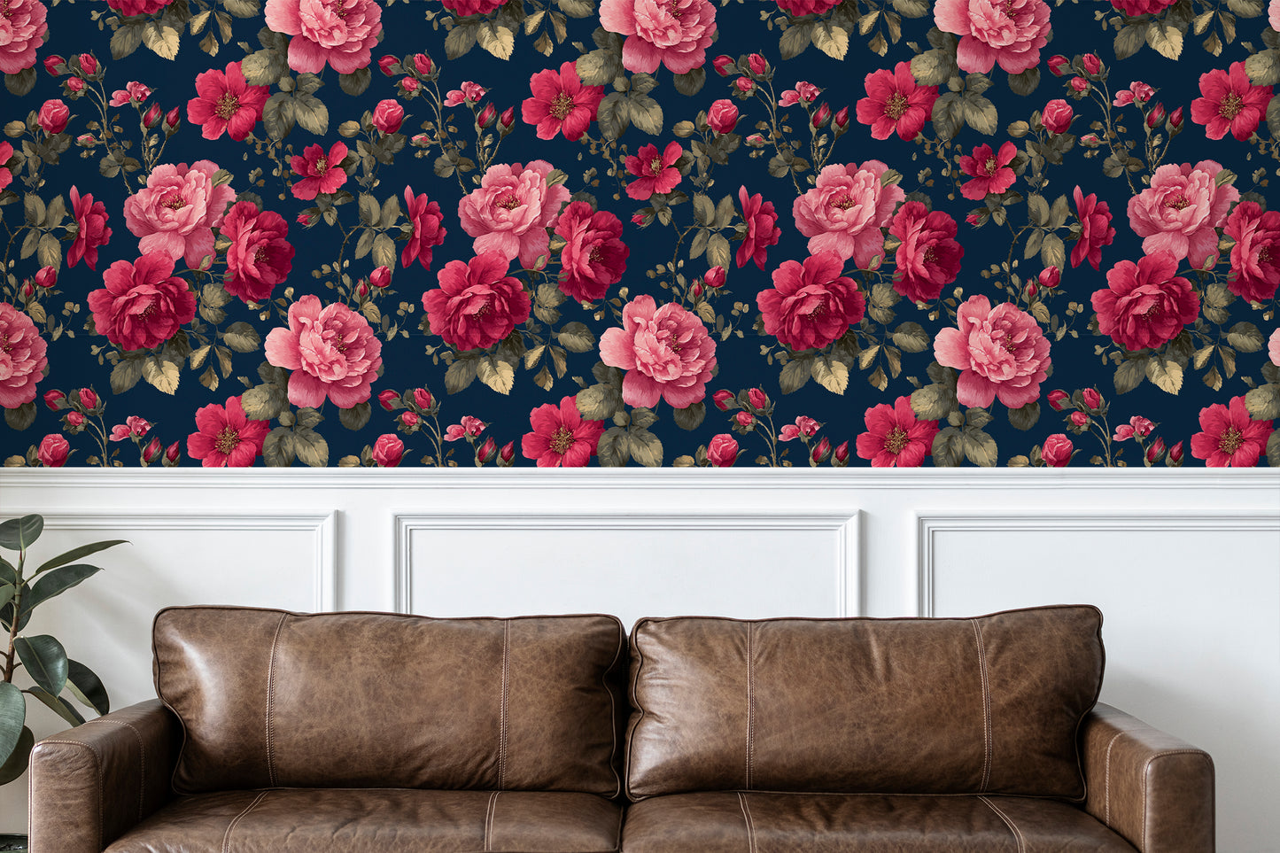 Midnight Peony Garden Peel and Stick Wallpaper