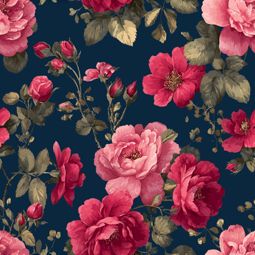 Midnight Peony Garden Peel and Stick Wallpaper