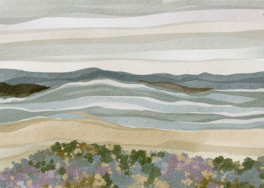 Mountain Sea Vibes Peel and Stick Wall Mural - Coastal, Watercolor, Mural
