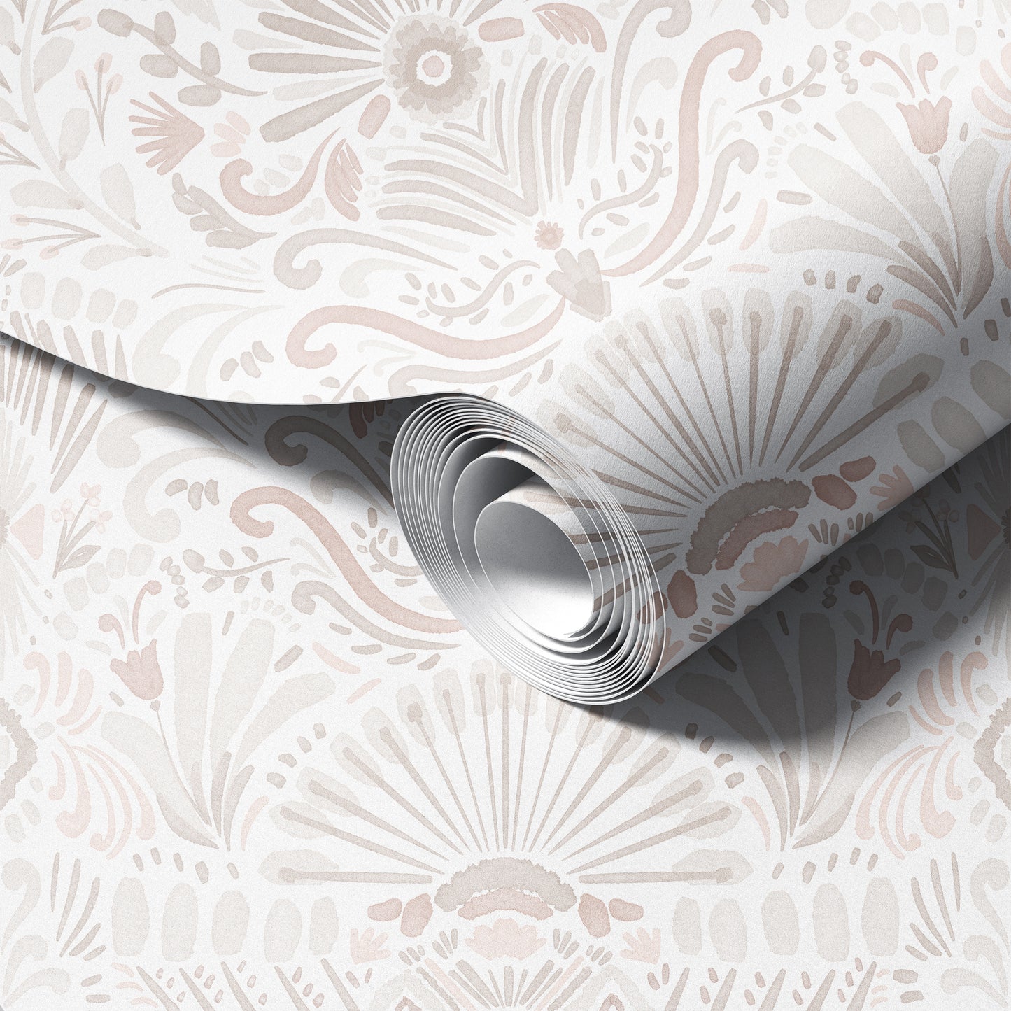 Neutral White Boho Mosaic Tile Wallpaper