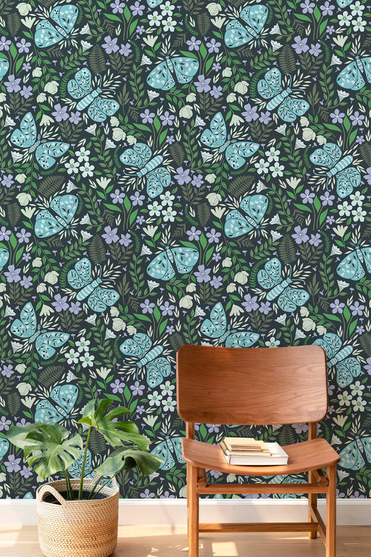 Oh My Moths Peel and Stick Wallpaper