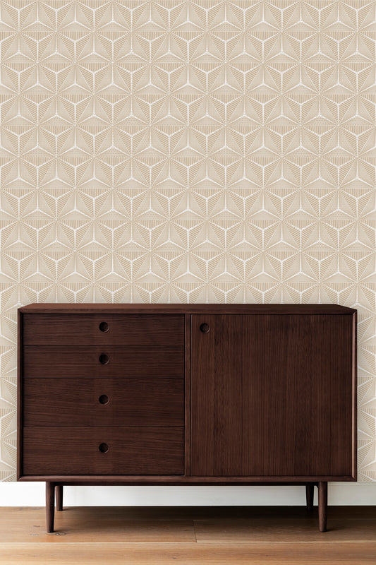 Textured and Tonal Asanoha peel and stick wallpaper featured product image