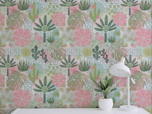Palm Springs Dreams Peel and Stick Wallpaper - Botanical, Tropical