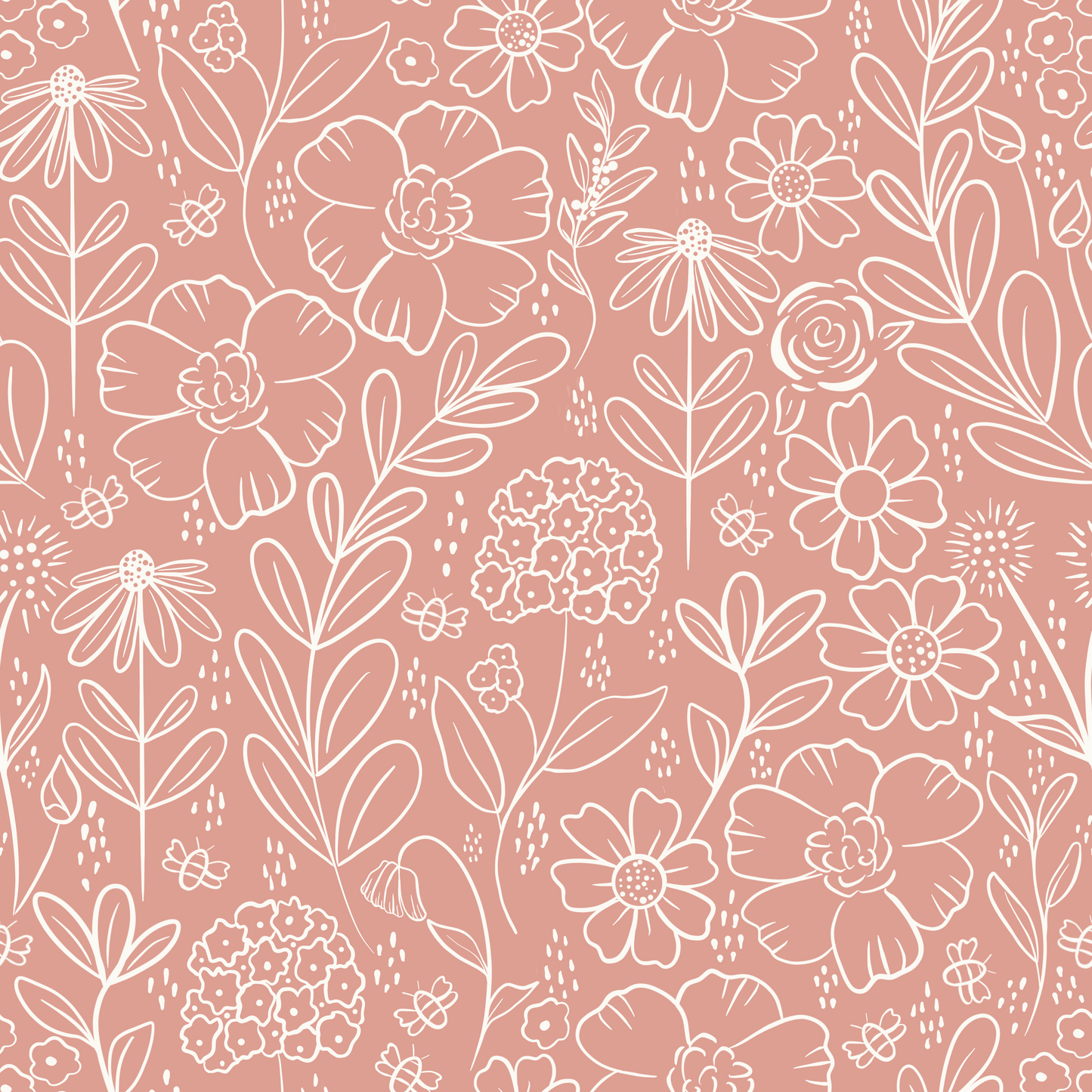 Peach Beige Meadow Wallpaper