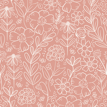 Peach Beige Meadow peel and stick wallpaper pattern detail