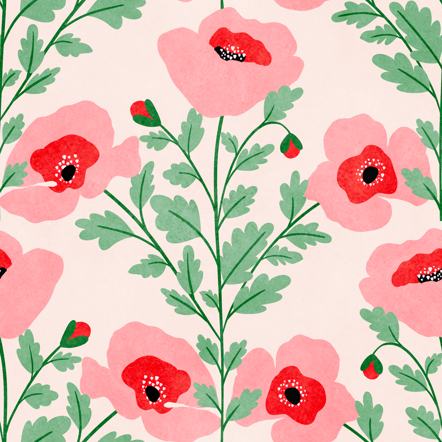 Pink Poppies Wallpaper