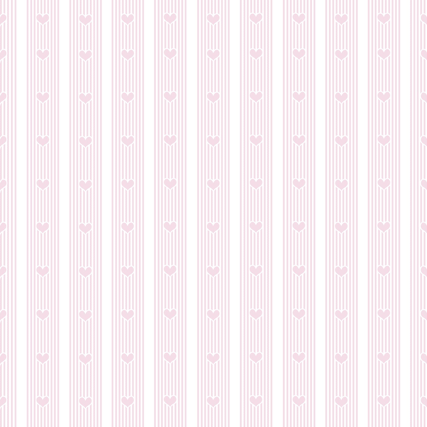 A striped pattern featuring hearts in light pink colors on a white background.