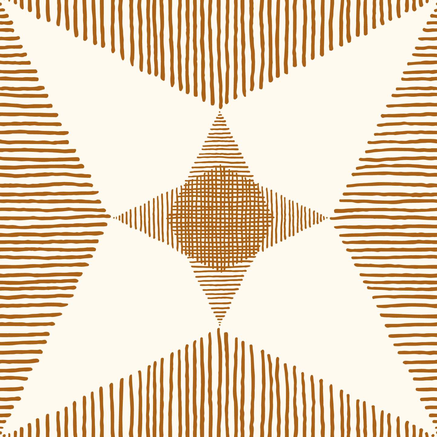 Rhombus Striped Golden Brown Wallpaper