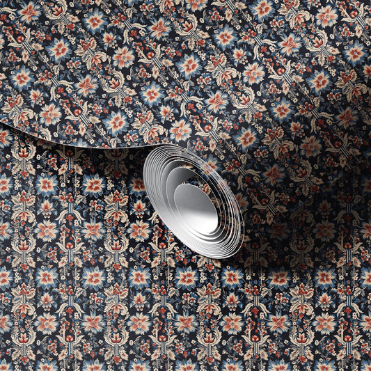 Rich and Dark Geometric peel and stick wallpaper room mockup