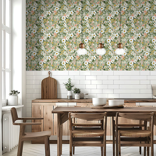 Sage Daisy Garden Wallpaper