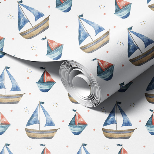 Sail peel and stick wallpaper room mockup