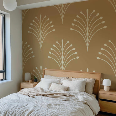 Scalloped Stems Peel and Stick Wallpaper - Botanical, Scallop, Modern