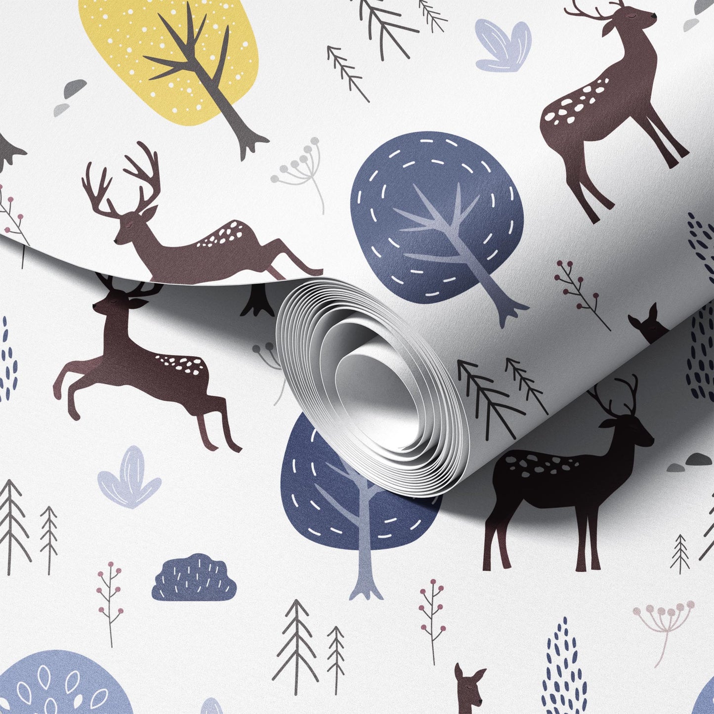 Scandi Forest peel and stick wallpaper room mockup
