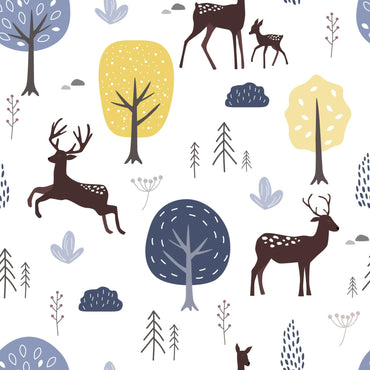 Scandi Forest peel and stick wallpaper pattern detail