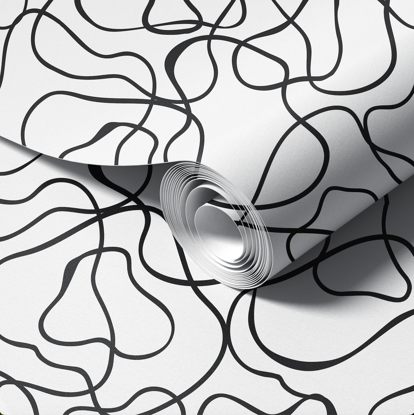 Abstract Doodle Black and White Wallpaper