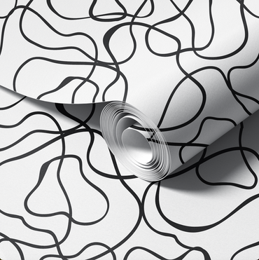Abstract Doodle Black and White Wallpaper