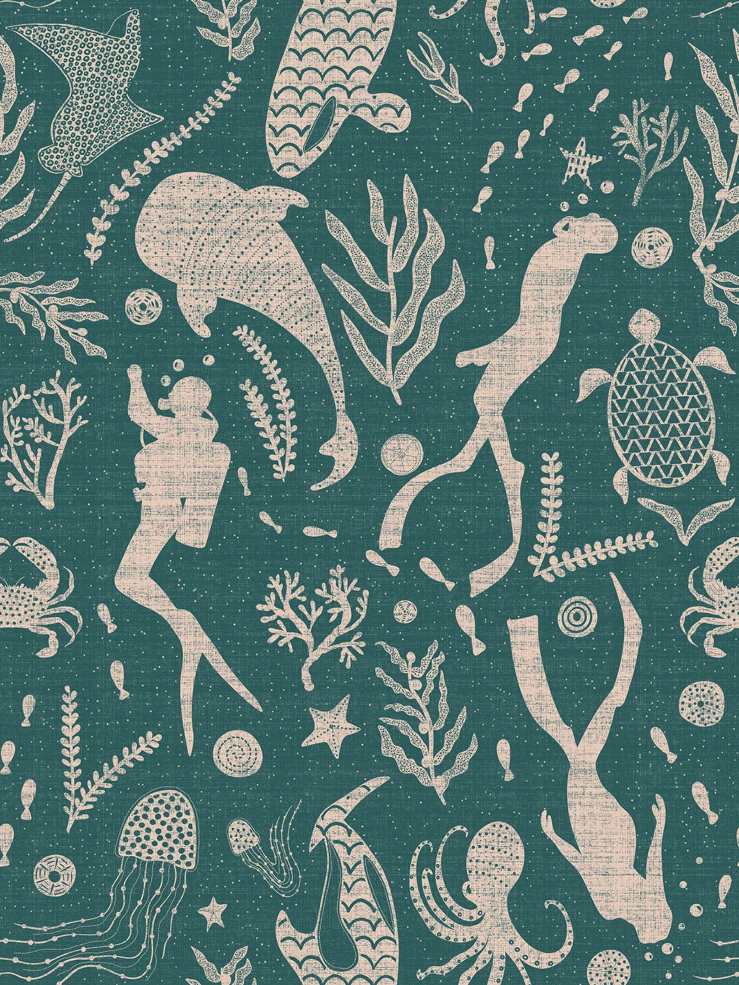 Scuba Toile Wallpaper