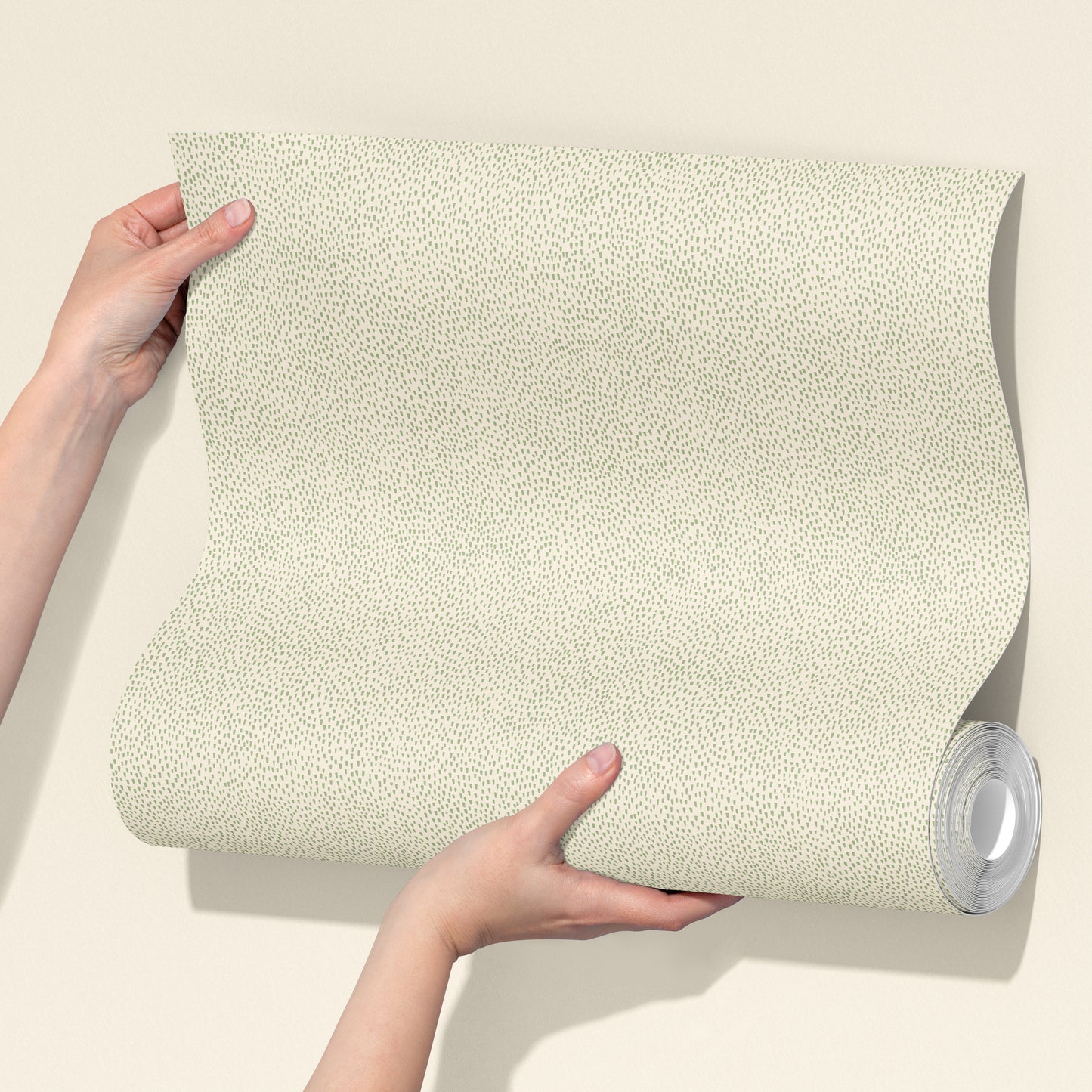 Audrey's Seedlings in Light Green and Cream Wallpaper