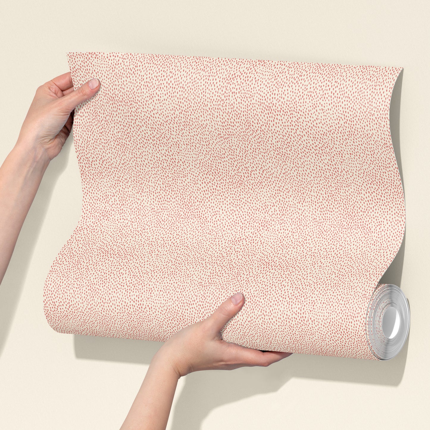 Audrey's Seedlings in Light Red and Cream Wallpaper