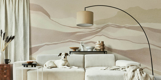 Serene Desert Waves Peel and Stick Wall Mural - Desert, Neutral, Mural