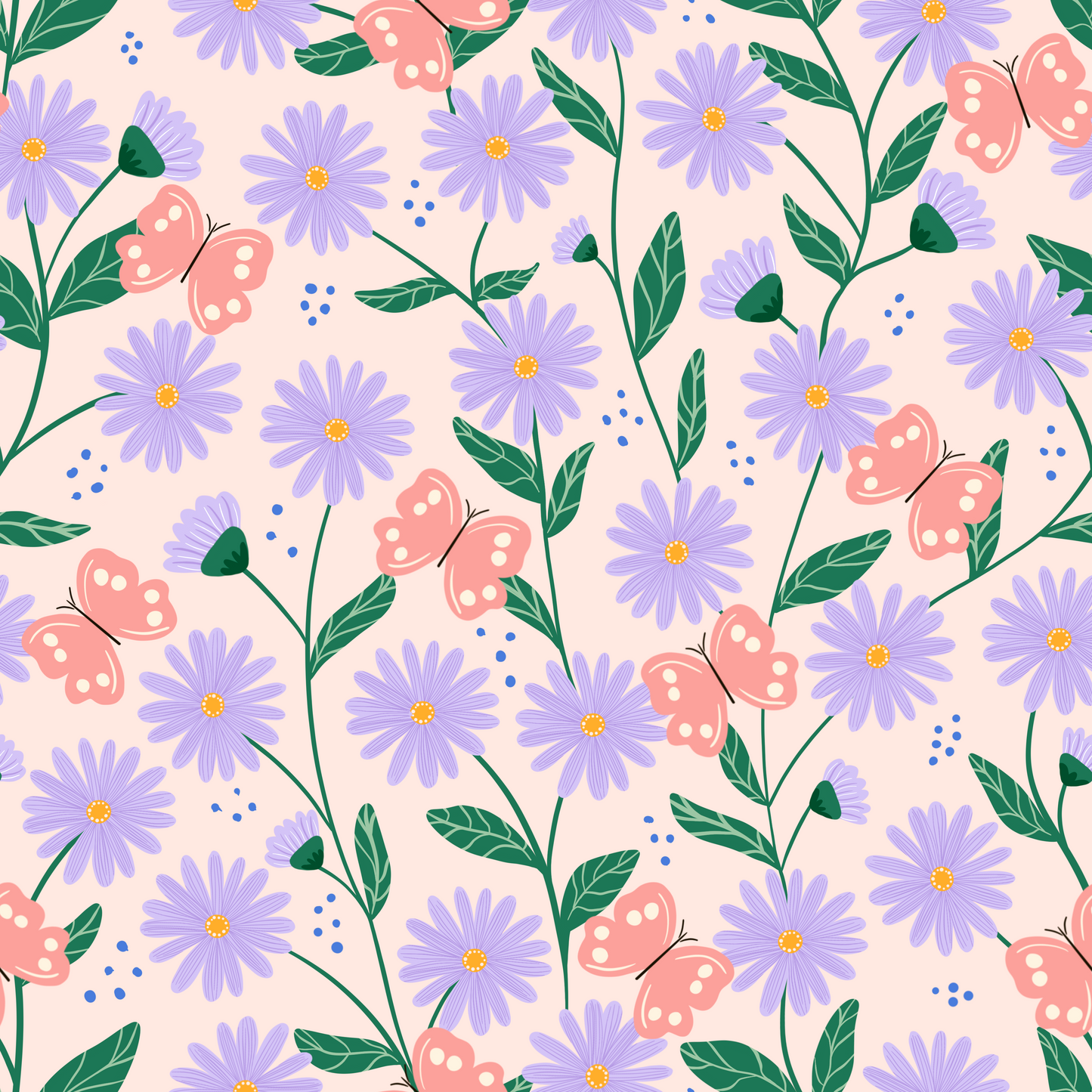 Smooth Aster Butterflies Blanc Wallpaper