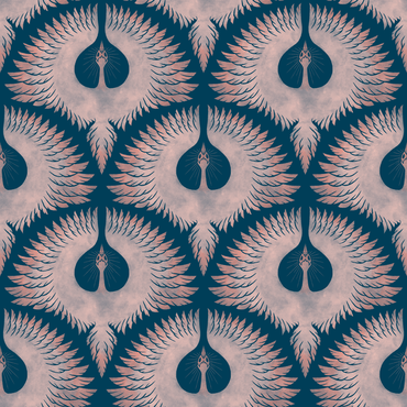 Soaring Birds in Navy Wallpaper