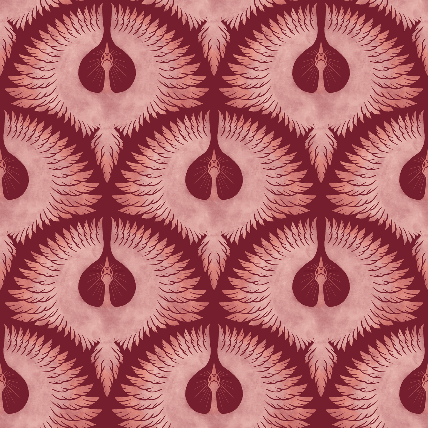 Soaring Birds in Scarlet Wallpaper