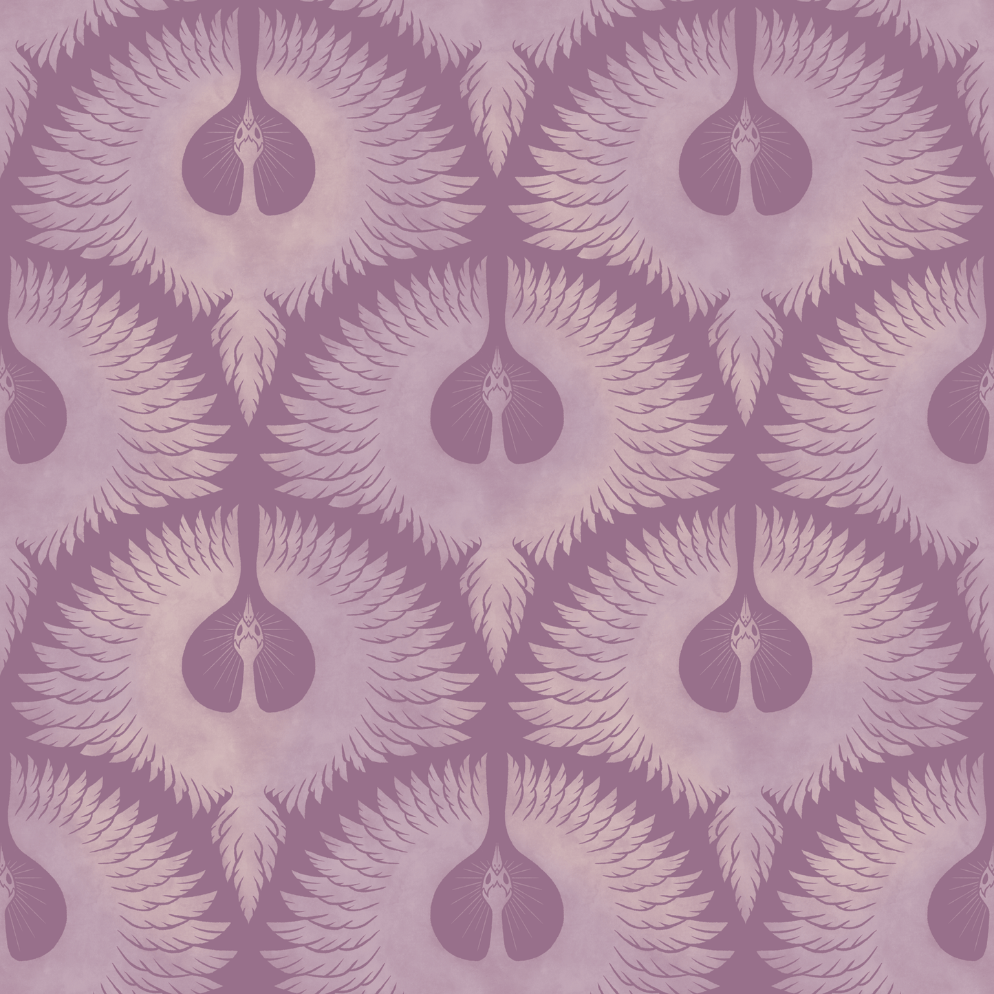 Soaring Birds in Lavender Wallpaper