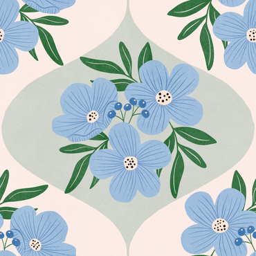 Soft Blue Timeless peel and stick wallpaper pattern detail